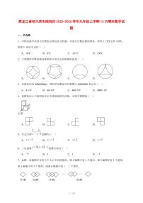 2025-2026学年黑龙江省哈尔滨市南岗区九年级上学期12月期末数学试卷 [附答案]