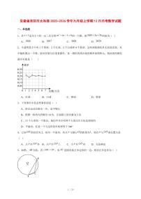 2025-2026学年安徽省阜阳市太和县九年级上学期12月月考数学试卷 [附答案]