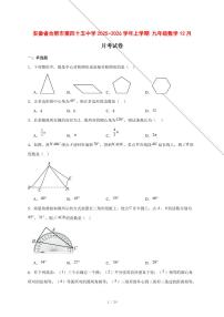 2025-2026学年安徽省合肥市第四十五中学上学期九年级数学12月月考试卷 [附答案]
