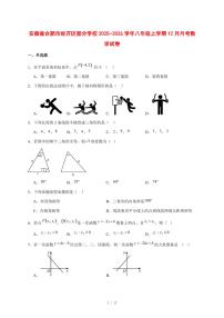 2025-2026学年安徽省合肥市经开区部分学校八年级上学期12月月考数学试卷 [附答案]