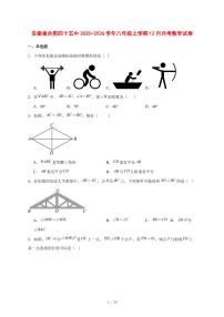 2025-2026学年安徽省合肥四十五中八年级上学期12月月考数学试卷 [附答案]