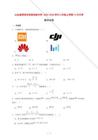 2025-2026学年山东省菏泽市单县实验中学八年级上学期12月月考数学试卷 [附答案]