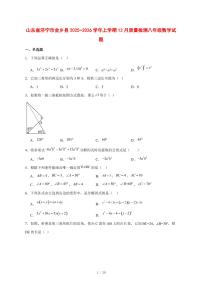 2025-2026学年山东省济宁市金乡县上学期12月质量检测八年级数学试卷 [附答案]