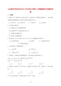 2025-2026学年山东省济宁市金乡县上学期12月质量检测七年级数学试卷 [附答案]