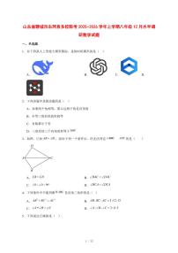 2025-2026学年山东省聊城市东阿县多校联考上学期八年级12月水平调研数学试卷 [附答案]