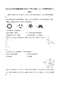 2025-2026学年福建省厦门市双十中学九年级（上）月考数学试卷（1月份）-自定义类型