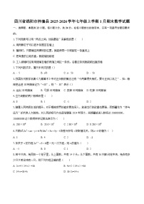 四川省绵阳市梓潼县2025-2026学年七年级上学期1月期末数学试题-自定义类型