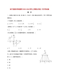 2025-2026学年安徽省黄山市休宁县部分校联考2026届九年级上册1月月考数学试卷 [附答案]