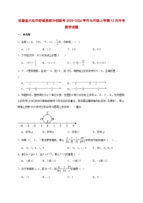 2025-2026学年安徽省六安市舒城县部分校联考七年级上册12月月考数学试卷 [附答案]