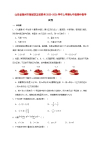 2025-2026学年山东省德州市德城区五校联考上册七年级期中数学试卷 [附答案]