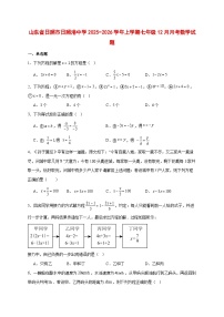 2025-2026学年山东省日照市日照港中学上册七年级12月月考数学试卷 [附答案]