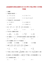 2025-2026学年山东省威海市文登区三校联考八年级上册12月月考数学试卷 [附答案]