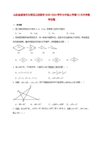 2025-2026学年山东省威海市文登区三校联考七年级上册12月月考数学试卷 [附答案]