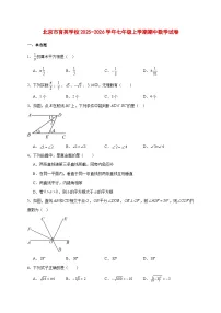 2025-2026学年北京市育英学校七年级上册期中数学试卷 [附答案]