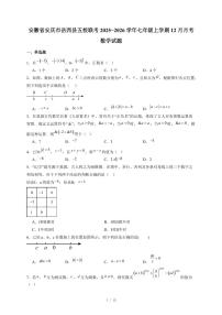 安徽省安庆市岳西县五校联考2025-2026学年七年级上册12月月考数学试卷（含答案）