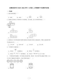 安徽省宿州市2025-2026学年 七年级 上册期中考试数学试卷（含答案）