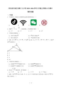 河北省石家庄市第十七中学2025-2026学年八年级上册12月期中数学试卷（含答案）