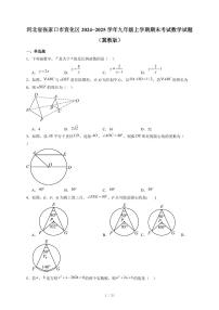 河北省张家口市宣化区2024−2025学年九年级上册期末考试数学试卷（冀教版）（含答案）
