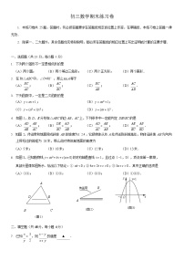 2026年上海市浦东新区初三上学期一模数学试卷和参考答案