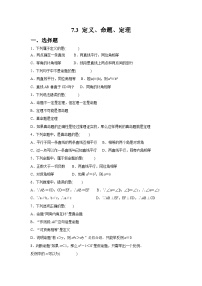 初中数学人教版（2024）七年级下册（2024）定义、命题、定理同步训练题
