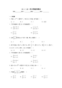 数学七年级下册（2024）二元一次方程组的概念测试题