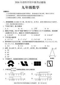 湖南省邵阳市九年级联考2025-2026学年九年级上学期1月期末数学试题