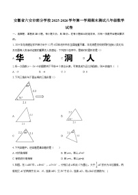 安徽省六安市部分学校2025-2026学年第一学期期末测试八年级数学试卷-自定义类型