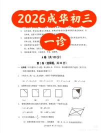 2025-2026学年度四川省成都市成华区九年级上期期末数学试卷（无答案）
