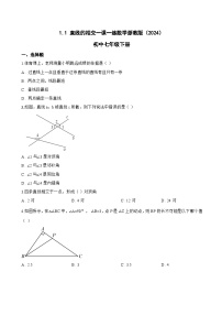 初中数学浙教版（2024）七年级下册（2024）直线的相交精练