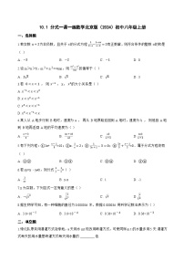 初中数学北京版（2024）八年级上册（2024）10.1 分式复习练习题