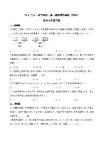初中数学苏科版（2024）七年级下册（2024）三元一次方程组当堂检测题