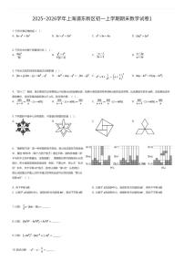 2025~2026学年上海浦东新区初一上学期期末数学试卷1（有答案解析）