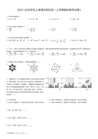 2025~2026学年上海浦东新区初一上学期期末数学试卷1（有答案解析）