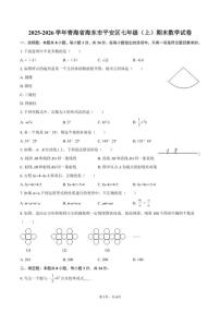 2025-2026学年青海省海东市平安区七年级（上）期末数学试卷
