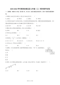 2025-2026学年海南省澄迈县七年级(上)期末数学试卷(含部分答案)