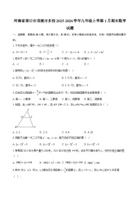 河南省周口市项城市多校2025-2026学年九年级上学期1月期末数学试题(含答案)