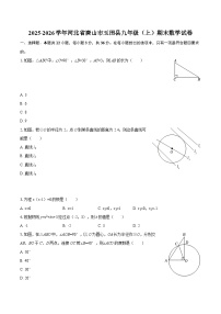 2025-2026学年河北省唐山市玉田县九年级（上）期末数学试卷-自定义类型