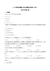 初中数学北京版（2024）七年级下册（2024）4.3 不等式的解集习题