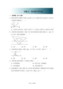 中考数学第一轮复习专题22 相交线与平行线（专项练习含答案）