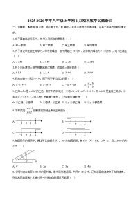 2025-2026学年八年级上学期1月期末数学试题浙江-自定义类型