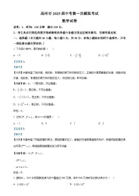 2025年广东省茂名市高州市九年级中考一模数学试题（解析版）-A4