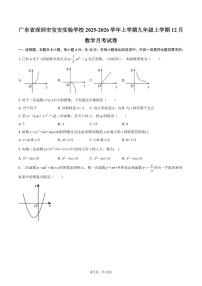 广东省深圳市宝安实验学校2025-2026学年上学期九年级上学期12月数学月考试卷（含答案）
