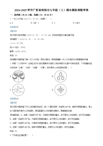 广东省珠海市九年级上学期期末模拟数学试卷（解析版）-A4