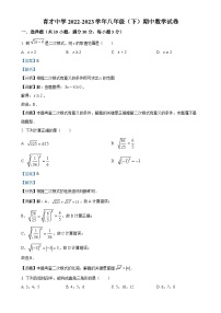 广东省广州市越秀区育才中学八年级下学期期中数学试题（解析版）-A4
