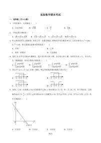 广东省深圳实验学校初中部2024-2025学年上学期八年级期末数学试卷