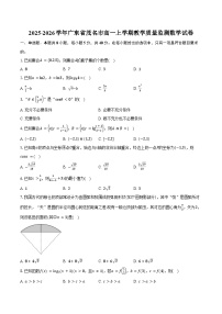 2025-2026学年广东省茂名市高一上学期教学质量监测数学试卷（含答案）