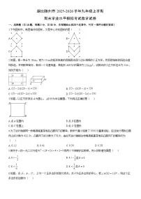 2025-2026学年湖北随州市九年级上学期期末学业水平模拟考试数学试卷（学生版）