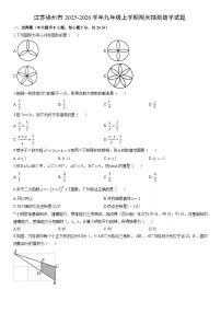 2025-2026学年江苏徐州市九年级上学期期末抽测数学试卷（学生版）