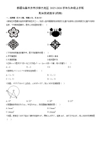 2025-2026学年新疆乌鲁木齐市沙依巴克区九年级上学期期末测试(问卷)数学试卷（学生版）