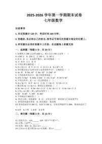 2025-2026学年河南省许昌市鄢陵县张桥镇第三初级中学七年级上册数学期末试卷（含答案）